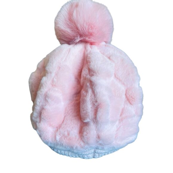Pink Plush Pom-Pom Visor Beret Hat - Picture 5 of 6